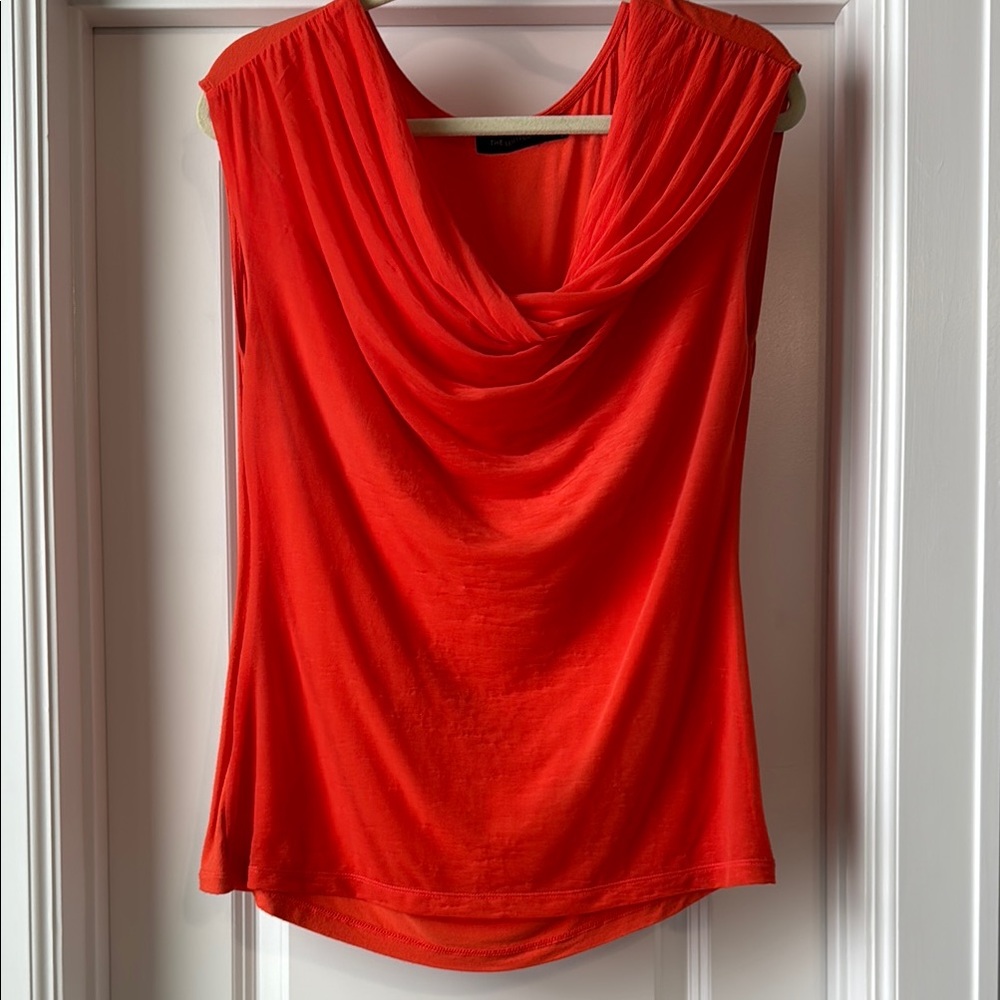 THE LIMITED Elegant Orange/Red-Orange Drape Neck Top